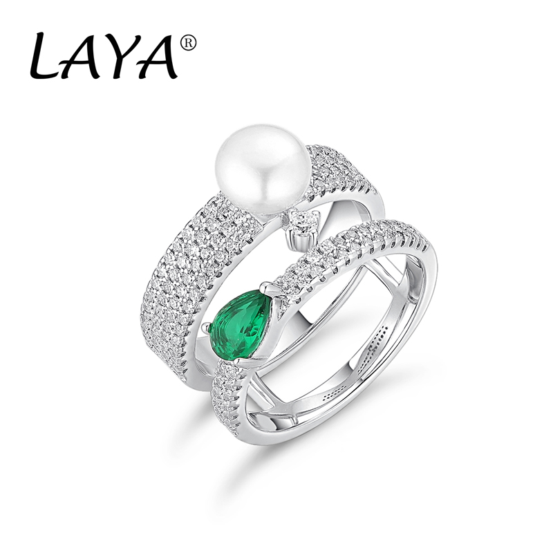 Freshwater Line - 925 Sterling Silver Cincin Nano Hijau